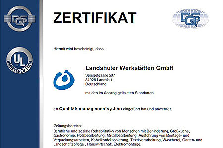 Abbildung Seite Zertifikat QM15